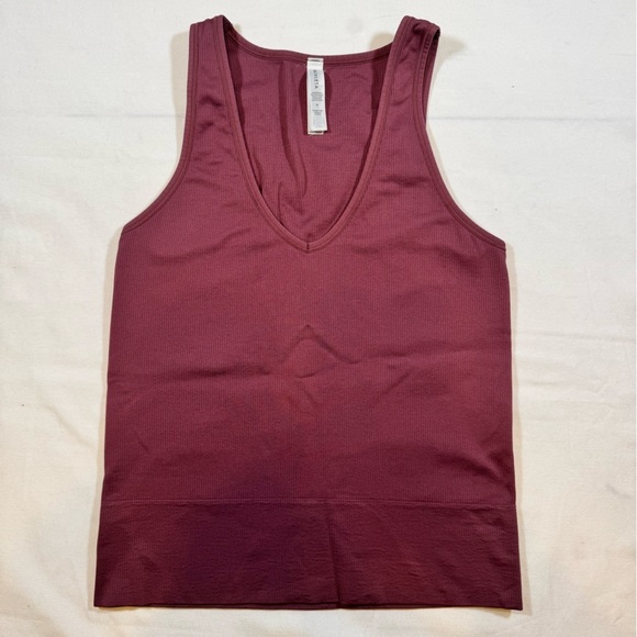 Athleta Tops - Athleta Women’s Ribbed Maroon Athletic Workout Tank Top